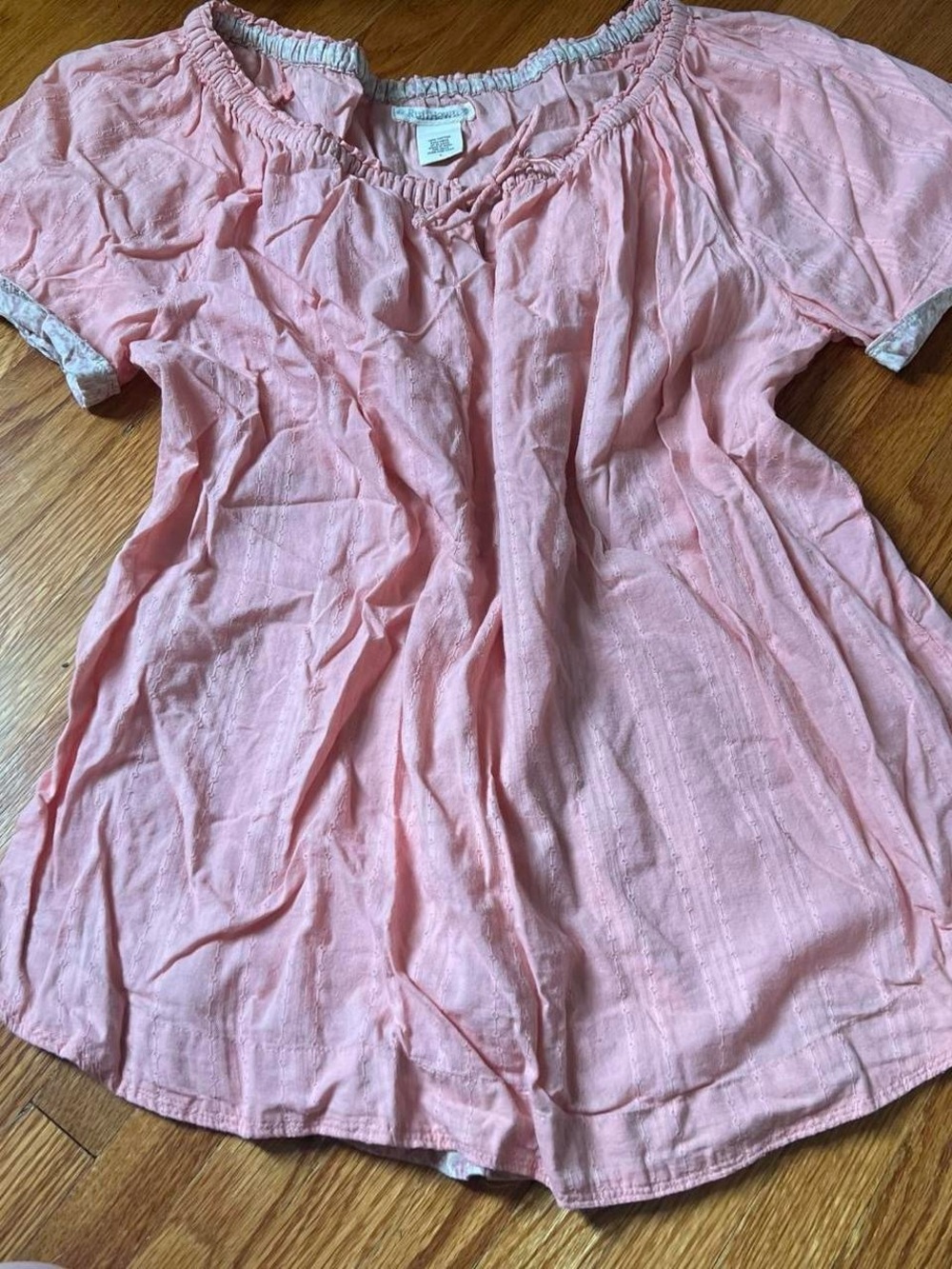 Y2k fairycore Light Pink Peasant Blouse